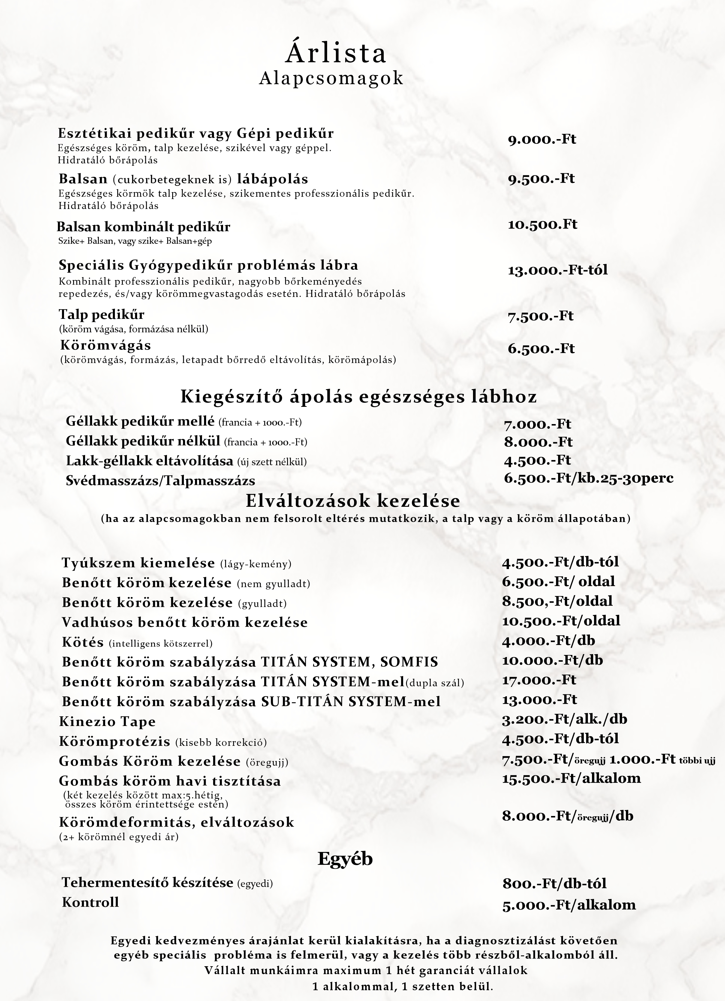 �rlista a szolg�ltat�sokhoz
